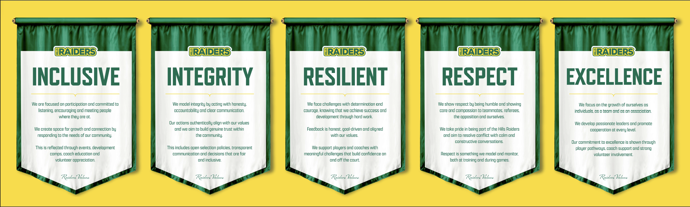 Hills Raiders values hero